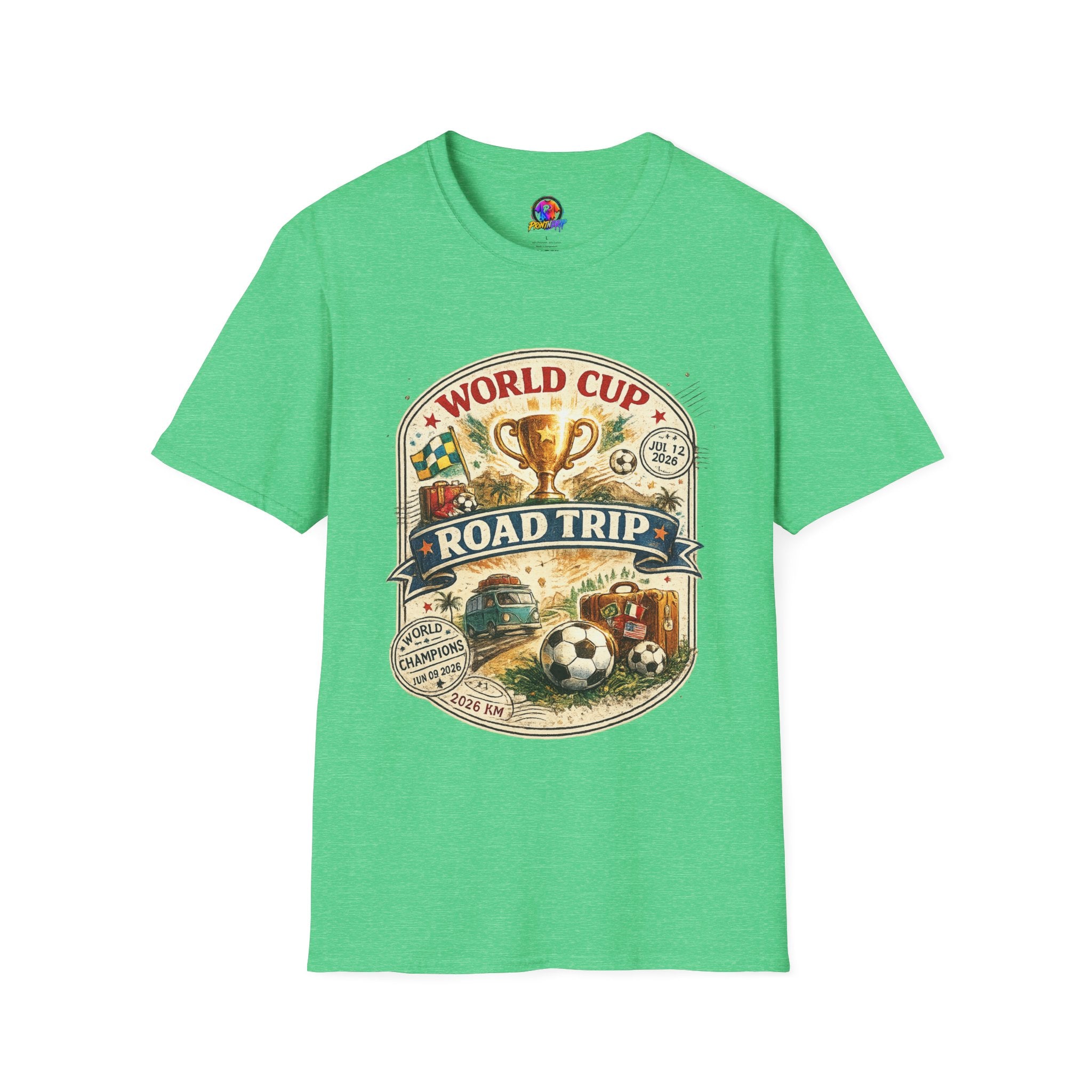 World Cup Road Trip T-Shirt — Vintage Soccer Trophy Design