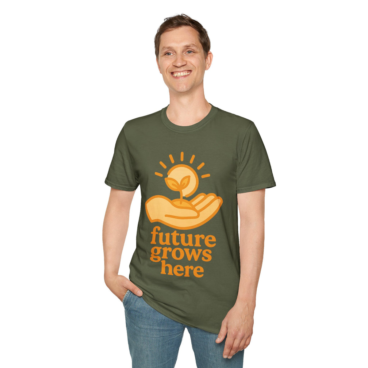 T-Shirt — "Future Grows Here" Sunseed Graphic - Trending Now - September 2026