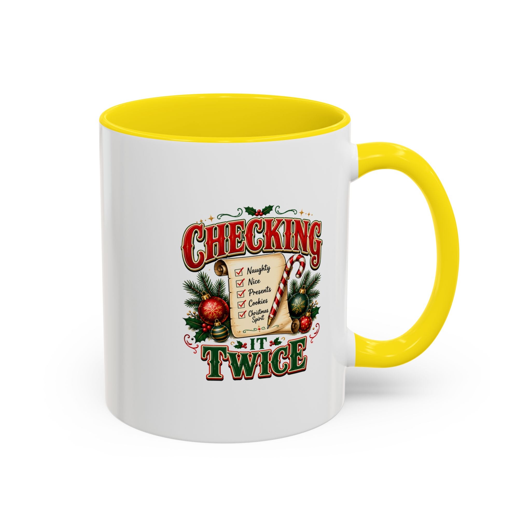 Checking It Twice Christmas Coffee Mug — Holiday Checklist Design