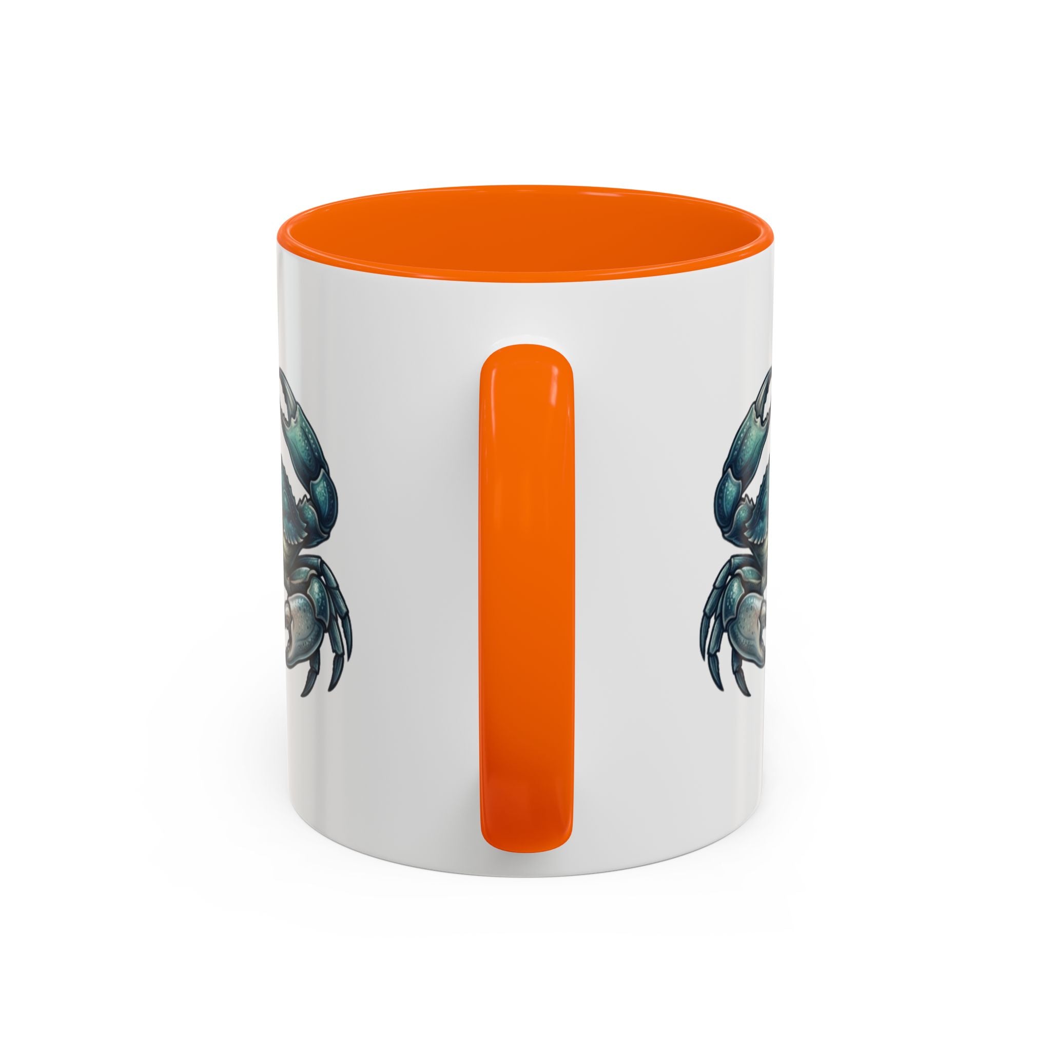 Crab Accent Coffee Mug – Blue Coastal Crab Artwork