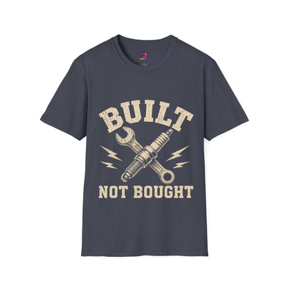 Built Not Bought T-Shirt — Mechanic Wrench & Spark Plug Vintage Tee