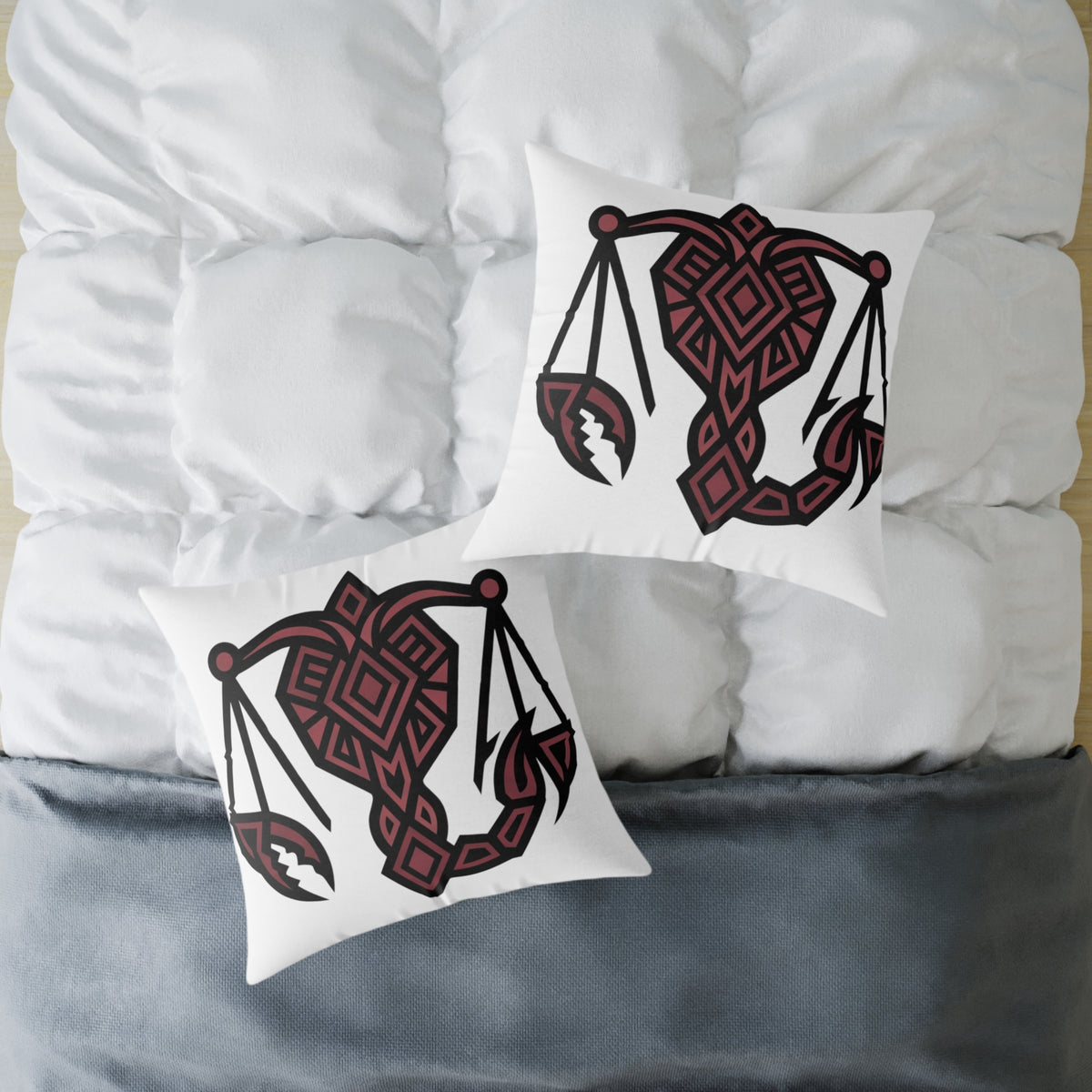 Scorpio Balance Zodiac Square Poly Canvas Pillow