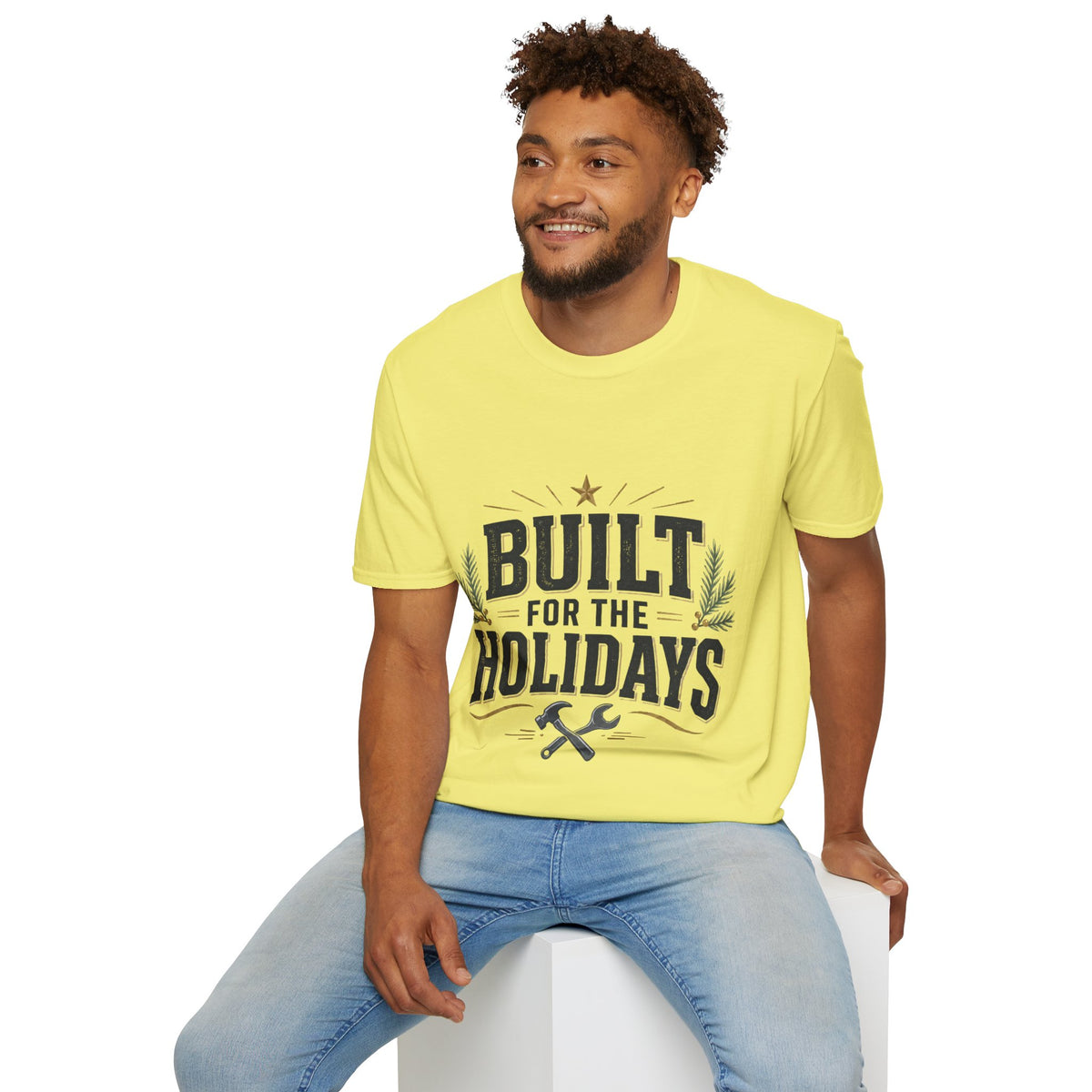 T-Shirt — "Built for the Holidays" Festive Rustic Holiday Tee (Gift for DIYers)