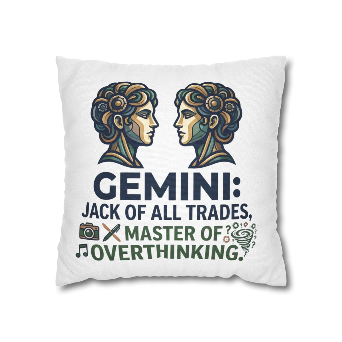 Gemini Pillowcase – "Jack of All Trades, Master of Overthinking" Astrology Throw Pillow