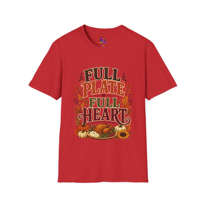 Thanksgiving T-Shirt - "Full Plate Full Heart" Fall Harvest Tee