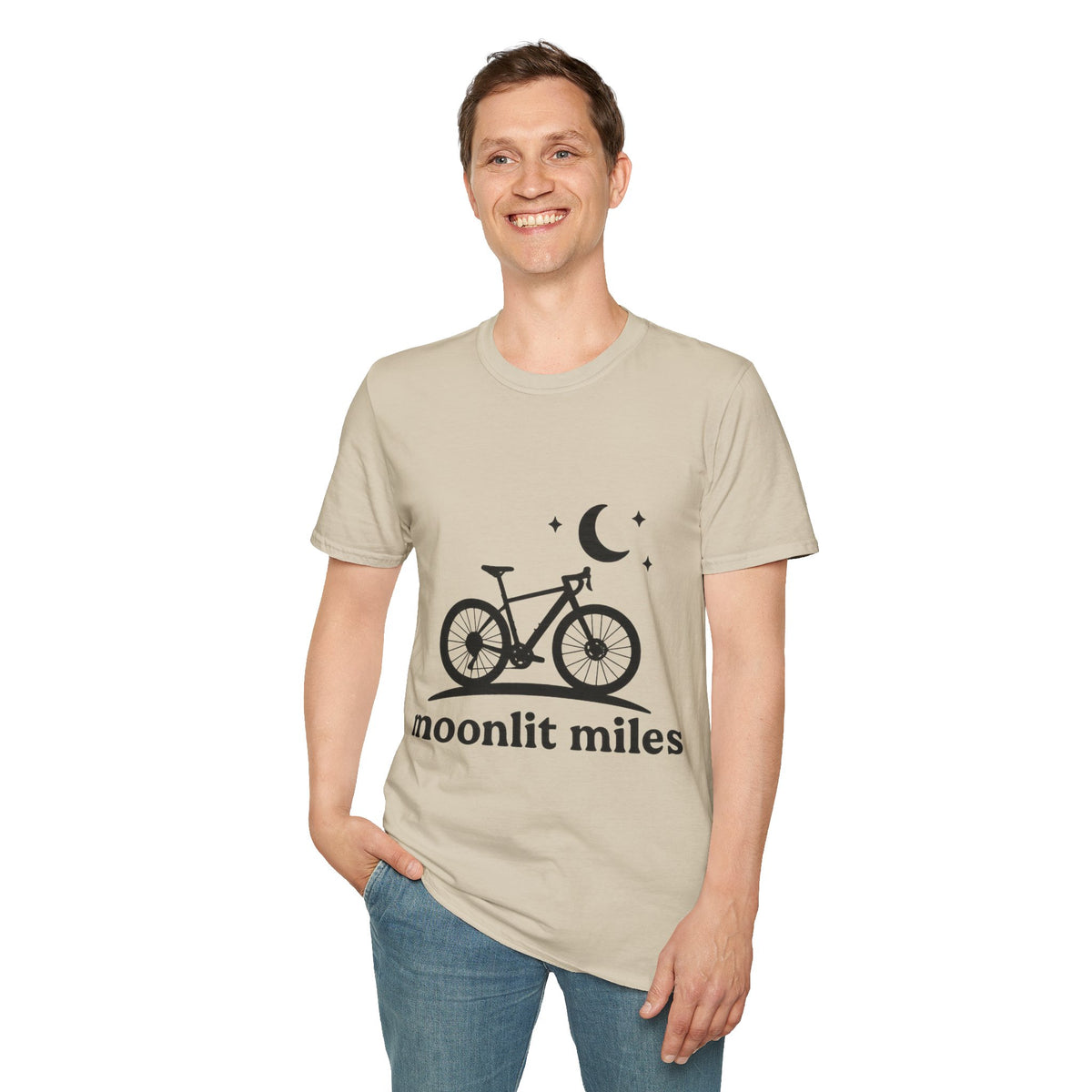 "Moonlit Miles" Celestial Cycling Tee | Night Rider Bike Graphic T-Shirt - Trending Now - September 2026