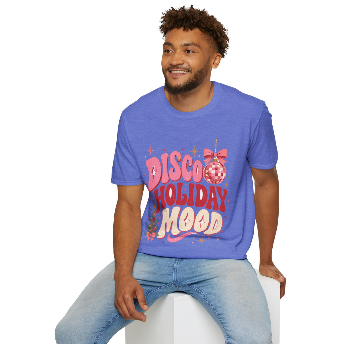Disco Holiday T-Shirt — Retro Pink Disco Ball Christmas Tee