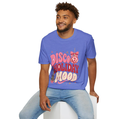 Disco Holiday T-Shirt — Retro Pink Disco Ball Christmas Tee