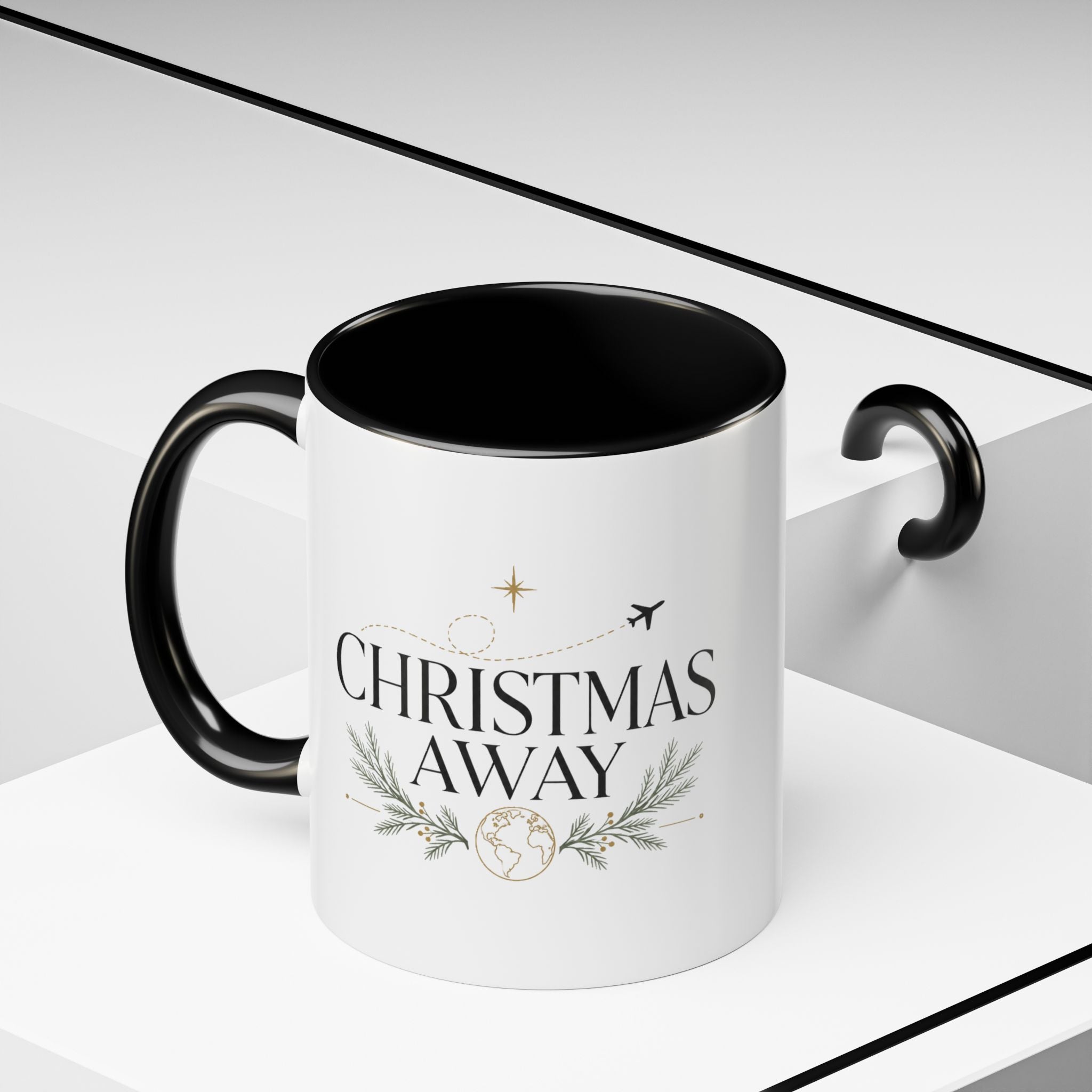 Christmas Away Accent Coffee Mug — Holiday Travel Coffee Cup