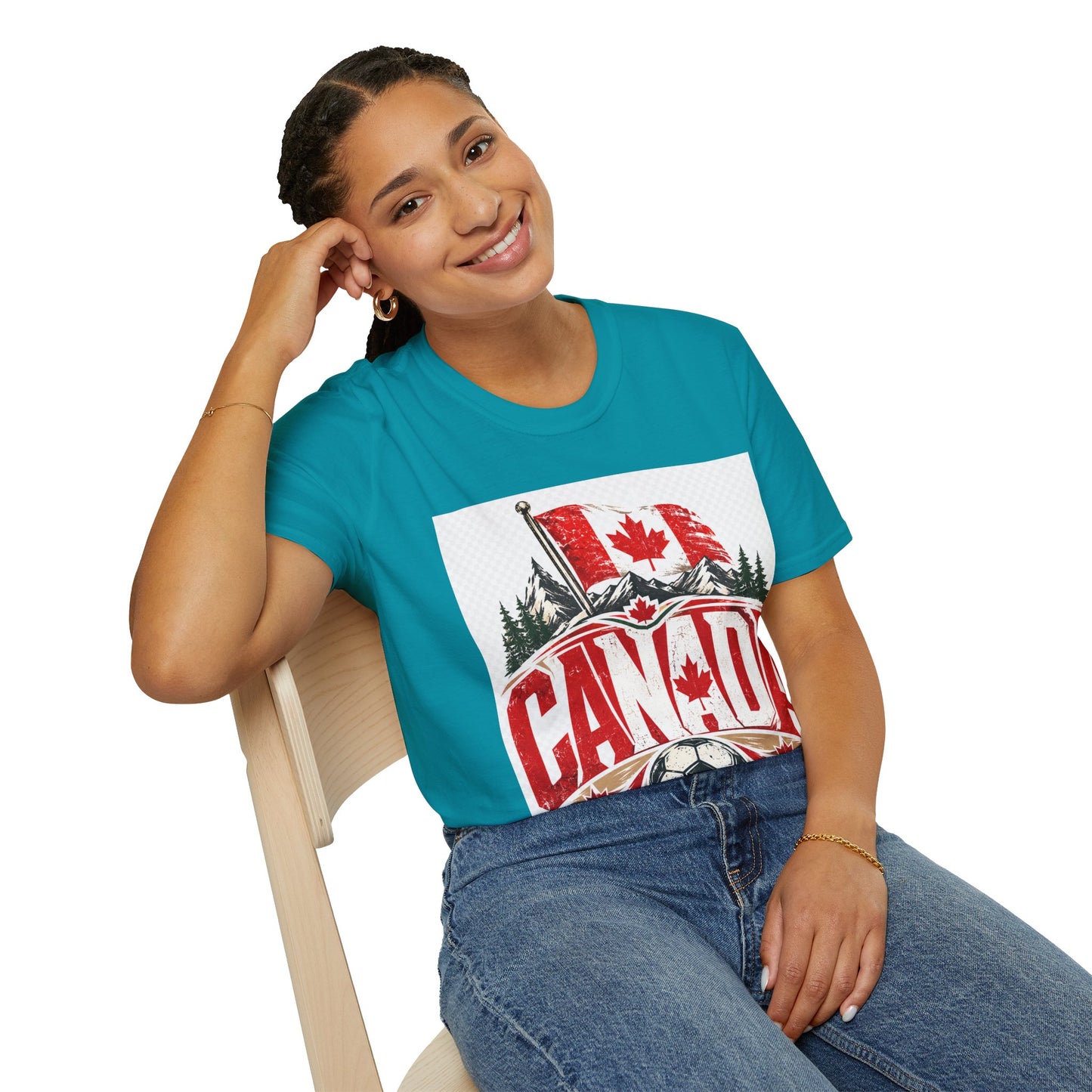 Canada Soccer T‑Shirt — Canadian Flag & Maple Leaf Crest
