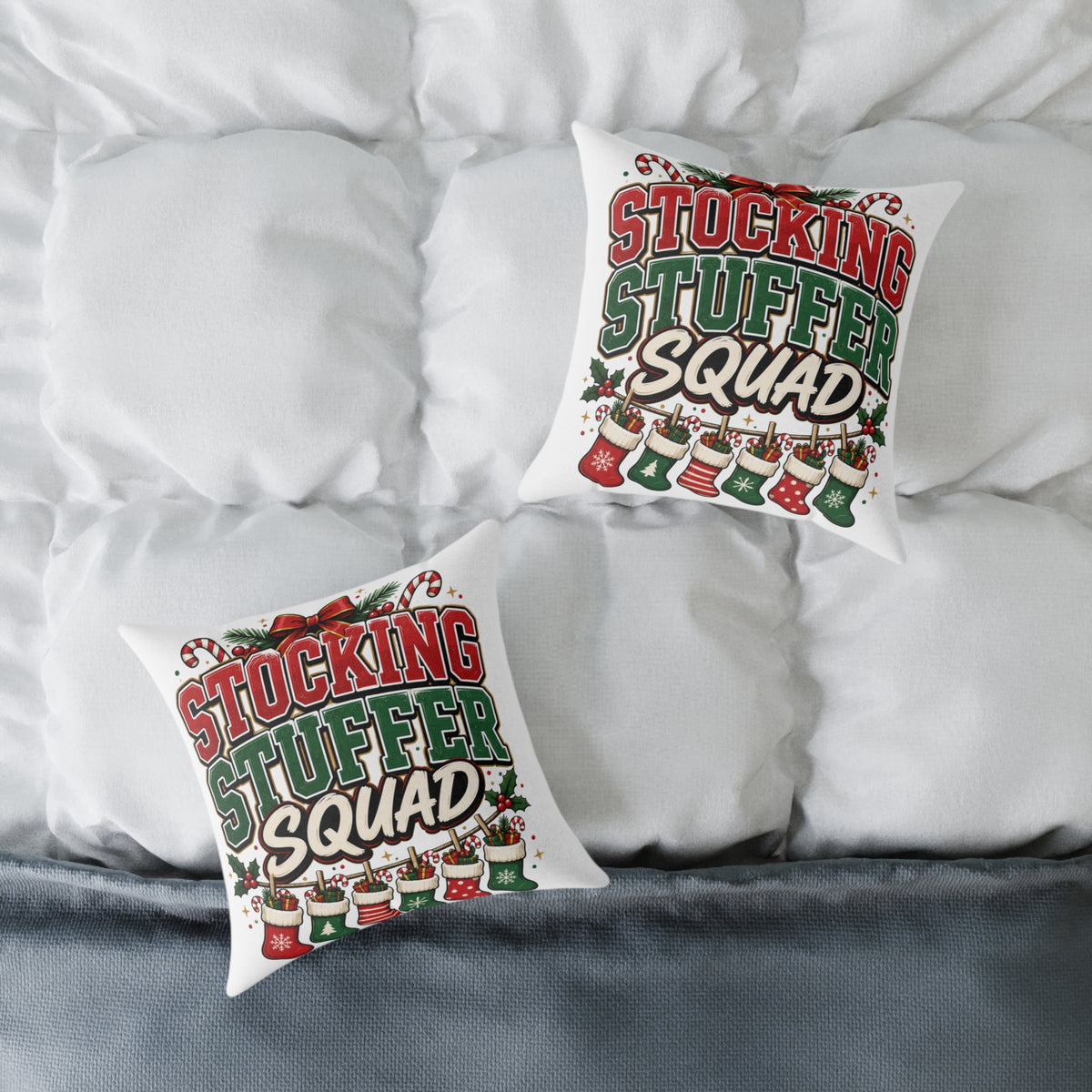 Stocking Stuffer Squad Christmas Pillow