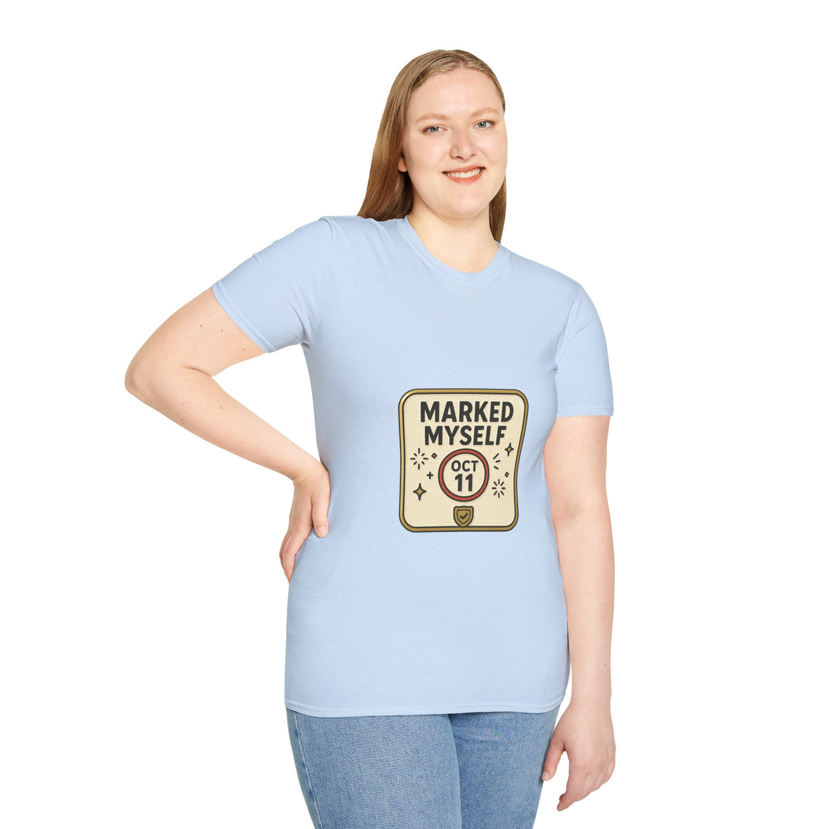 Marked Myself Oct 11 Badge T-Shirt — Minimalist Anniversary/Reminder Tee - Trending Now - October 2026