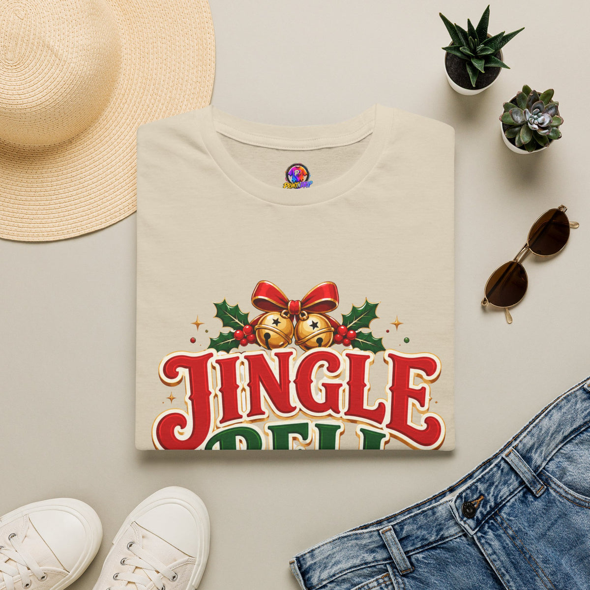 Jingle Bell Crew T-Shirt — Festive Christmas Holiday Tee