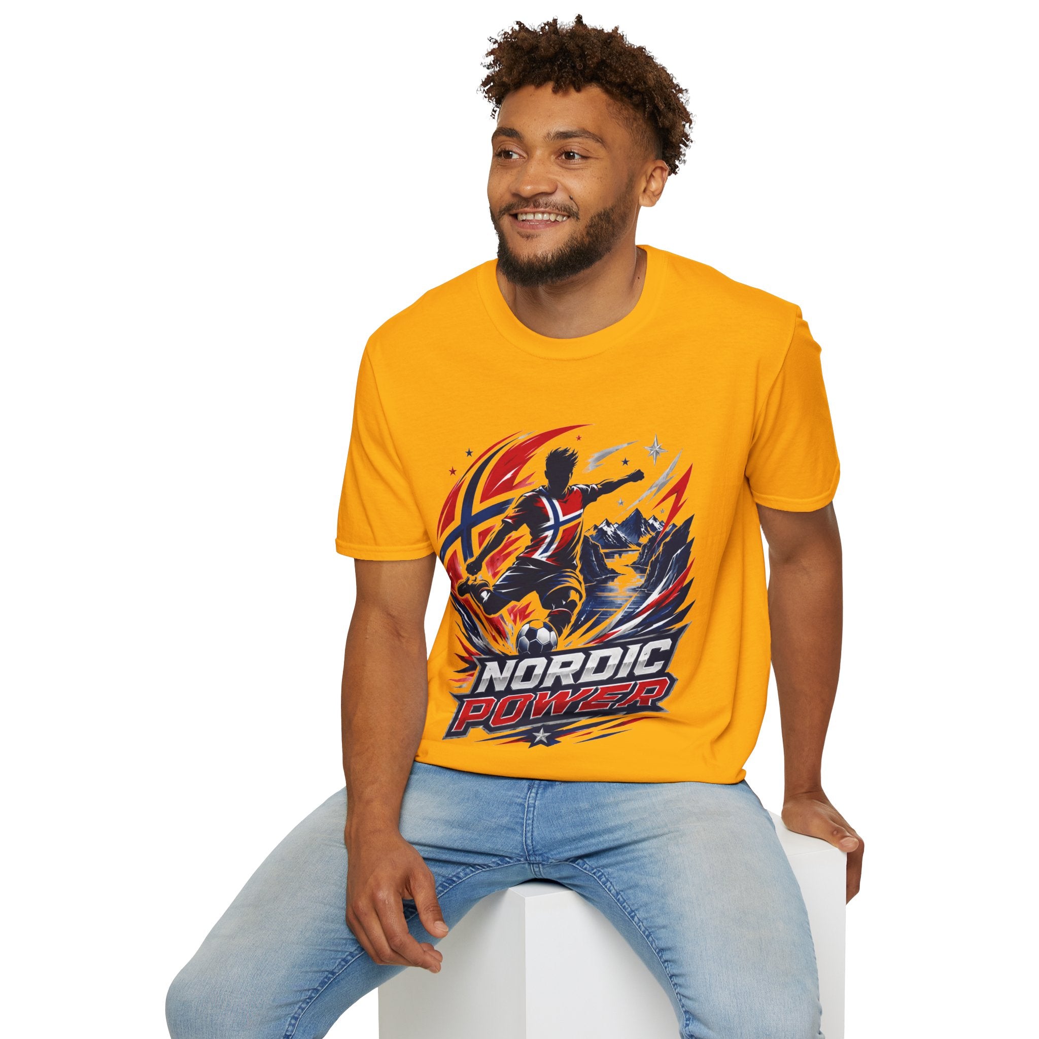 Norway Nordic Power T-Shirt — Viking Flag Silhouette Graphic Tee