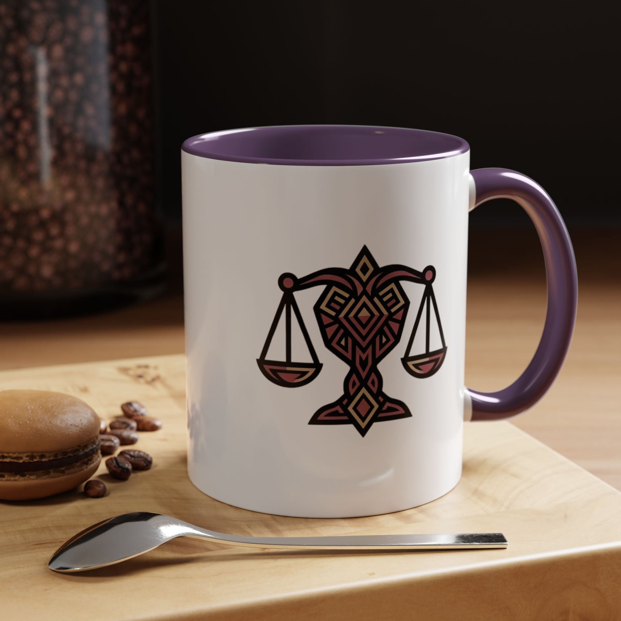 Libra Scales Accent Coffee Mug — Zodiac Balance Ceramic Mug