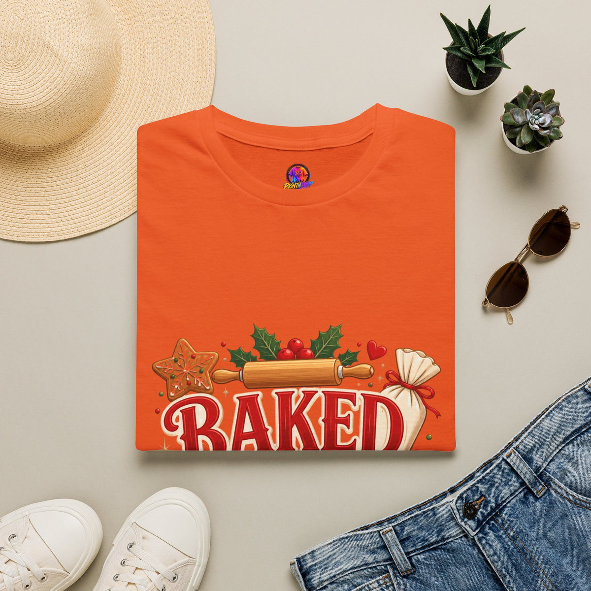 Baked With Love T-Shirt — Holiday Baking Christmas Cookie Chef Tee