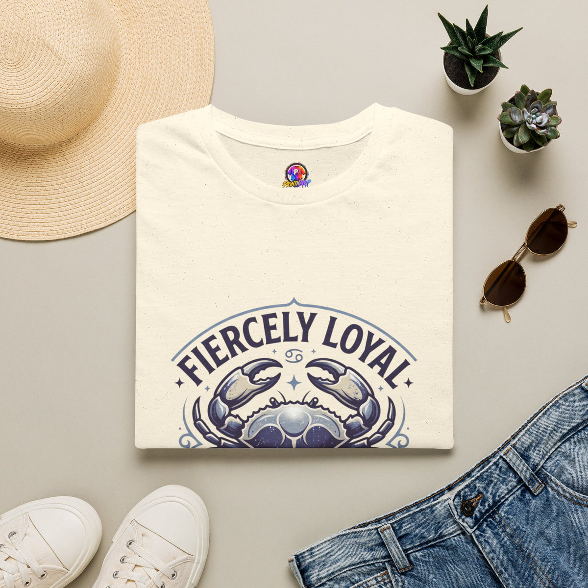 Cancer Zodiac T-Shirt — Fiercely Loyal Crab Design (100% Cancer, Deeply Rooted)