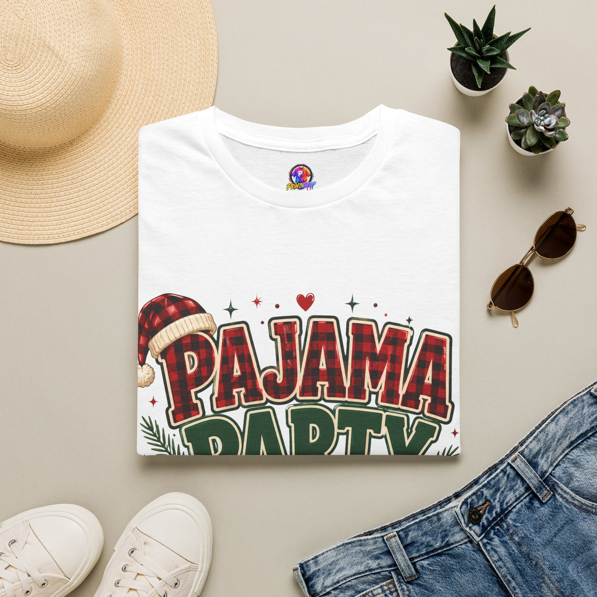 Pajama Party Crew T‑Shirt — Festive Christmas Lounge Tee