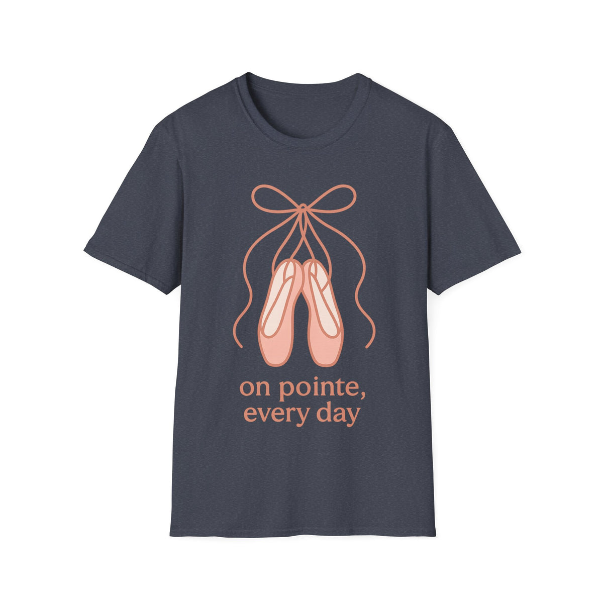 "On Pointe Every Day" Ballet Pointe Shoes Tee - Cute Coquette Balletcore Aesthetic White T-Shirt - Trending Now - September 2026