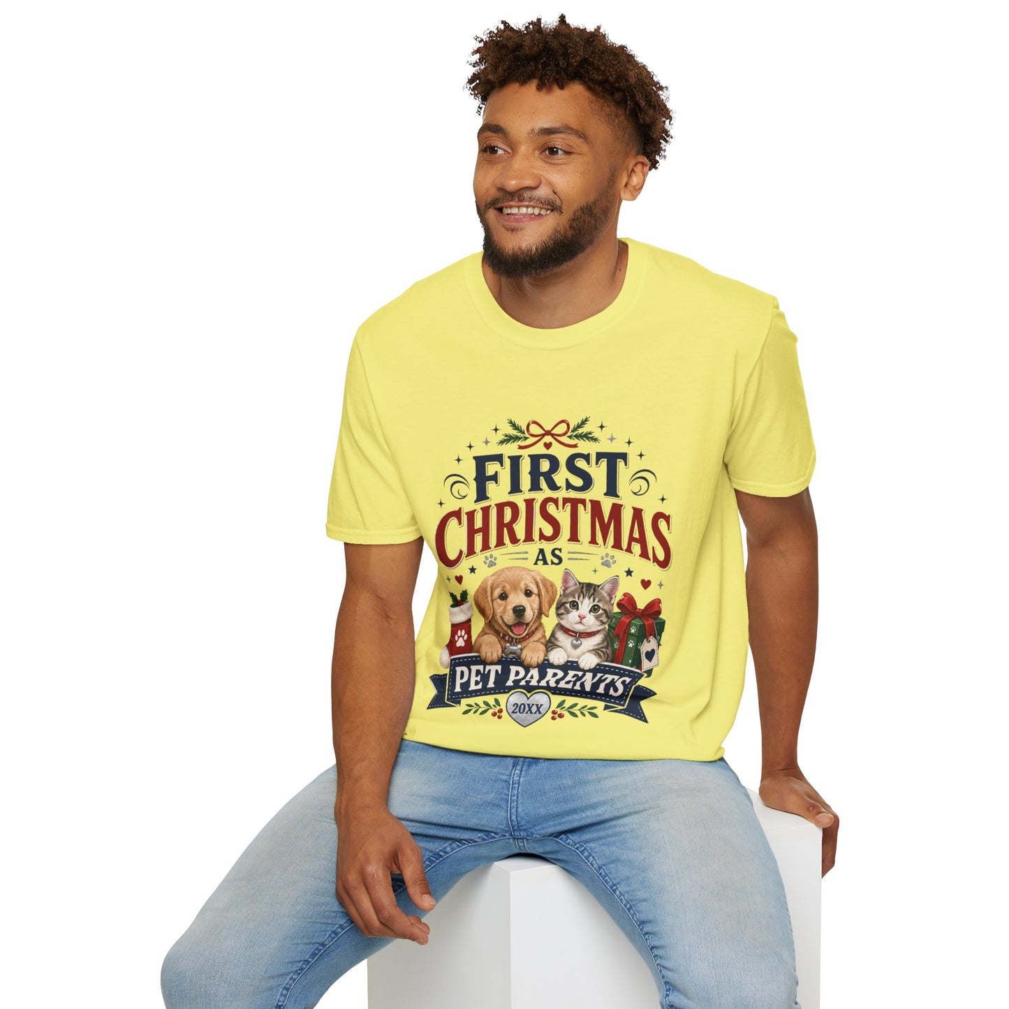 T-Shirt — "First Christmas as Pet Parents" Holiday Tee