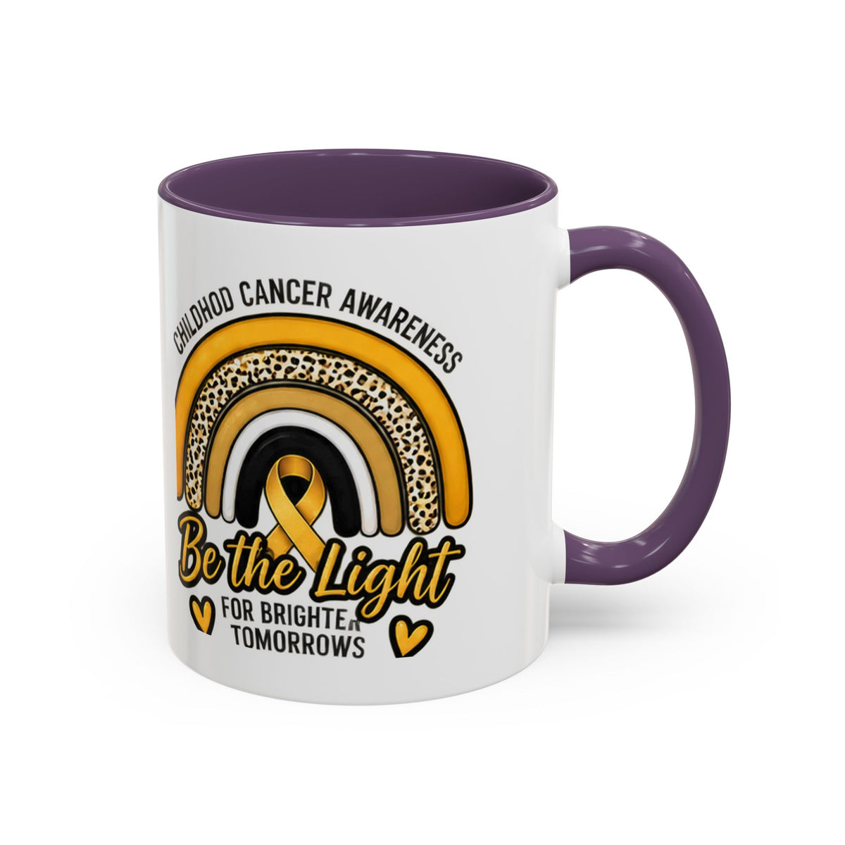 Childhood Cancer Awareness Accent Coffee Mug — "Be the Light" 11/15oz
