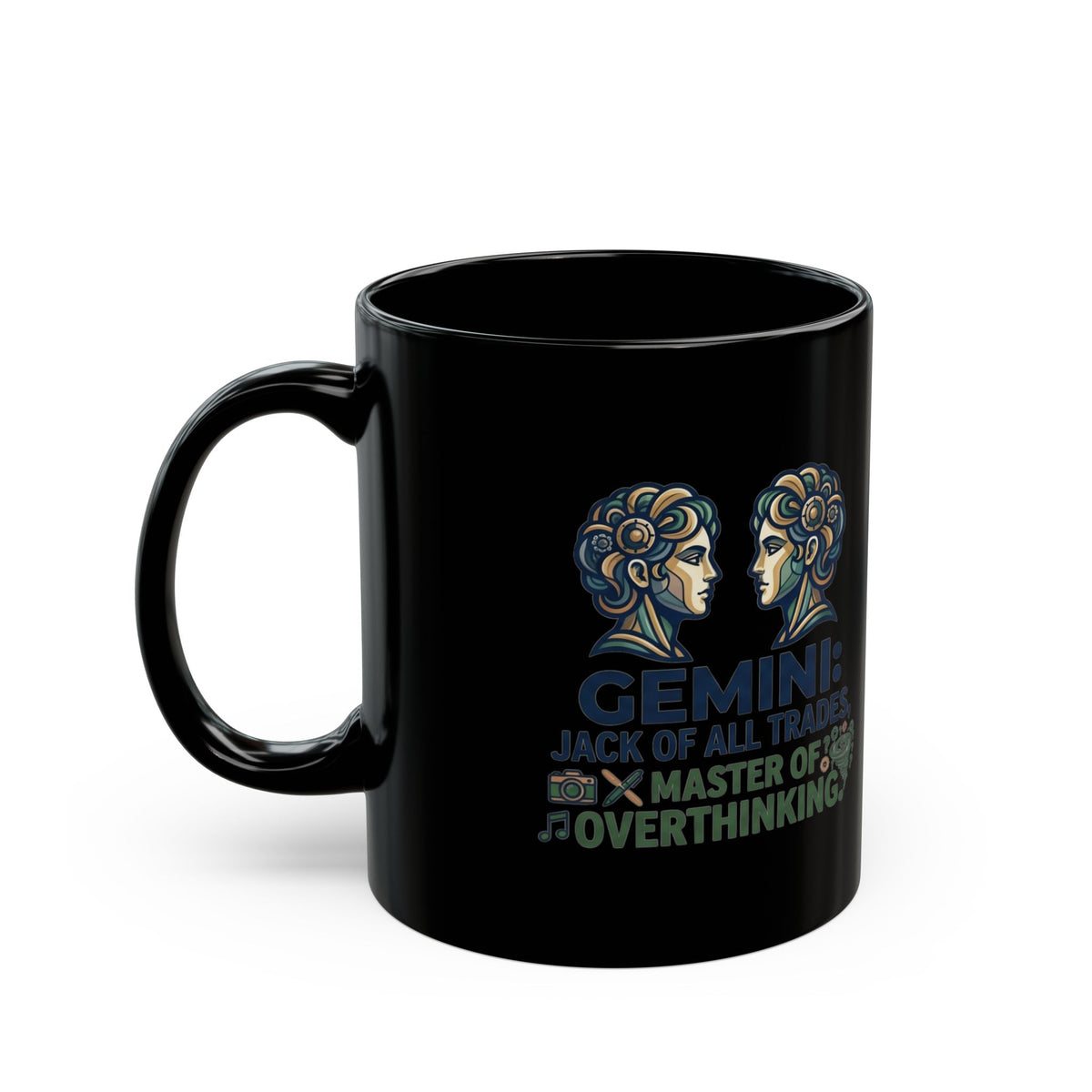 Gemini Zodiac Black Mug