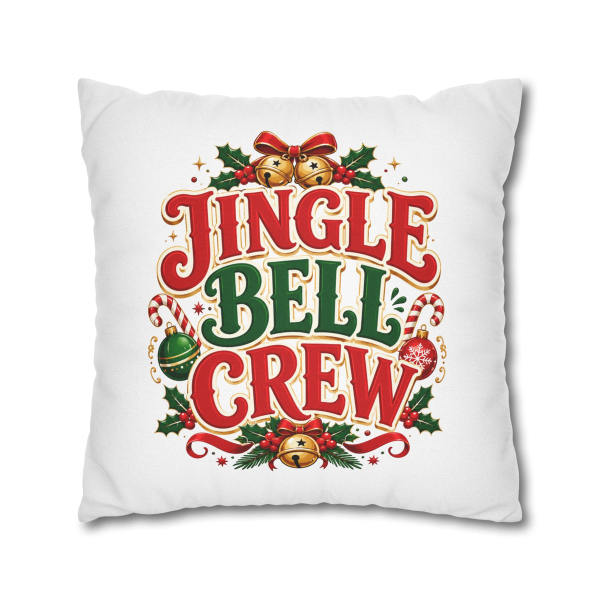 Christmas Jingle Bell Crew Christmas Throw Pillowcase