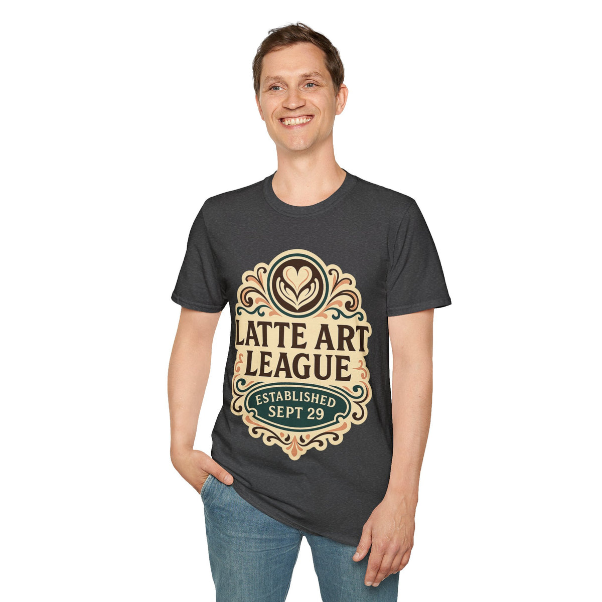 Latte Art League Serving Rituals National Coffee Day Crest T-Shirt - Trending Now - September 2026