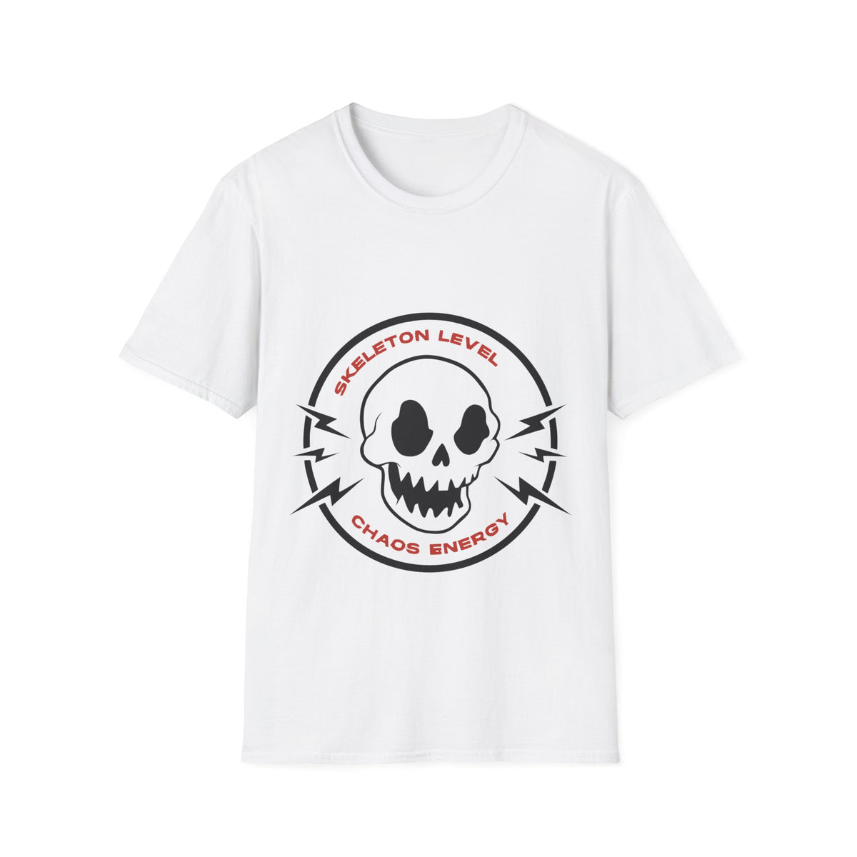 Skeleton Level Chaos Energy Funny Skull Tee - Edgy Goth Grunge Graphic T-Shirt - Trending Now - September 2026