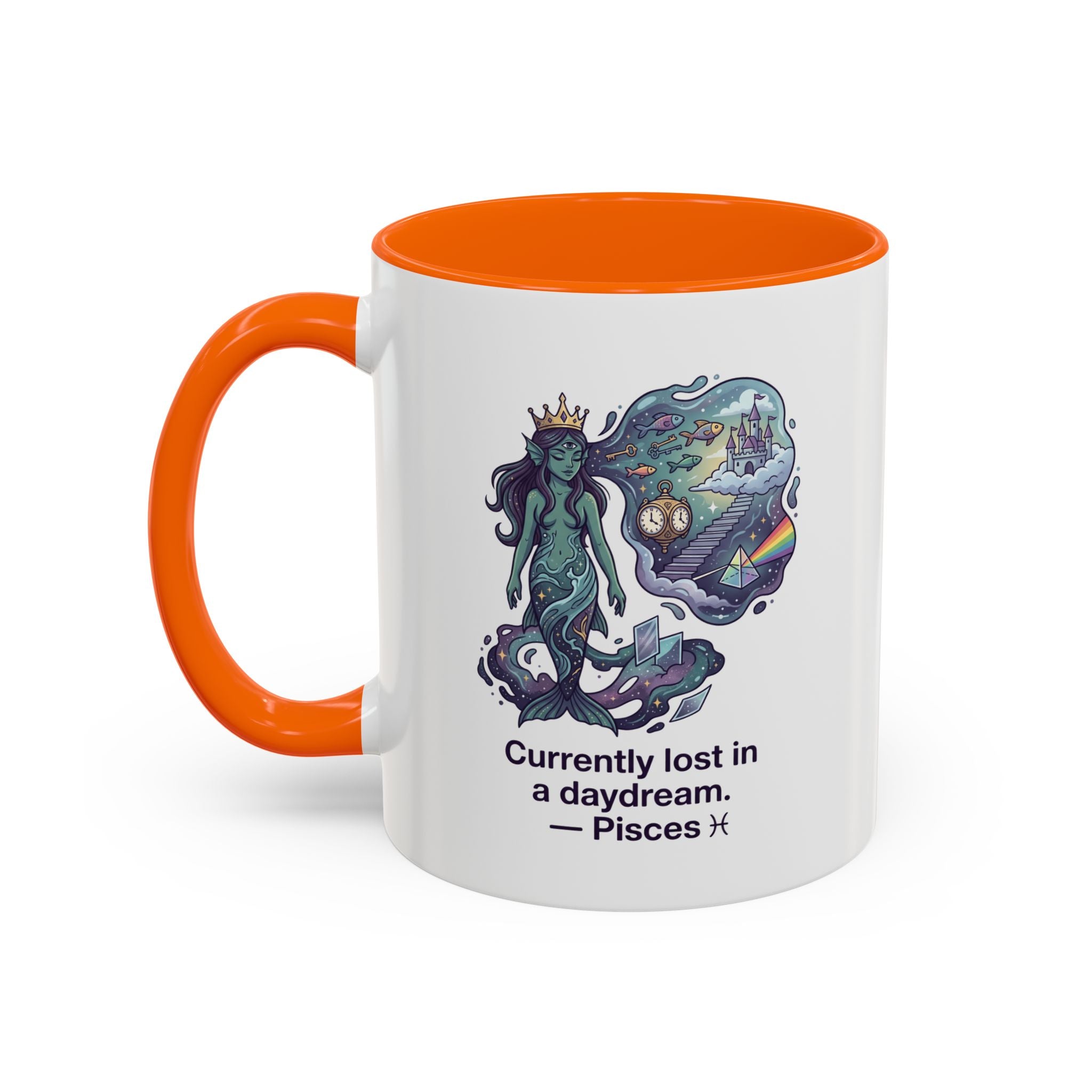 Pisces Daydream Accent Coffee Mug — "Currently lost in a daydream" Astrological Zodiac Gift