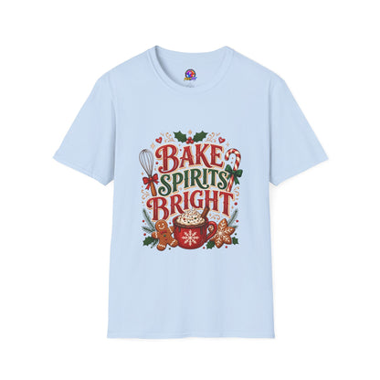 Bake Spirits Bright Holiday T-Shirt — Christmas Baking Graphic Tee