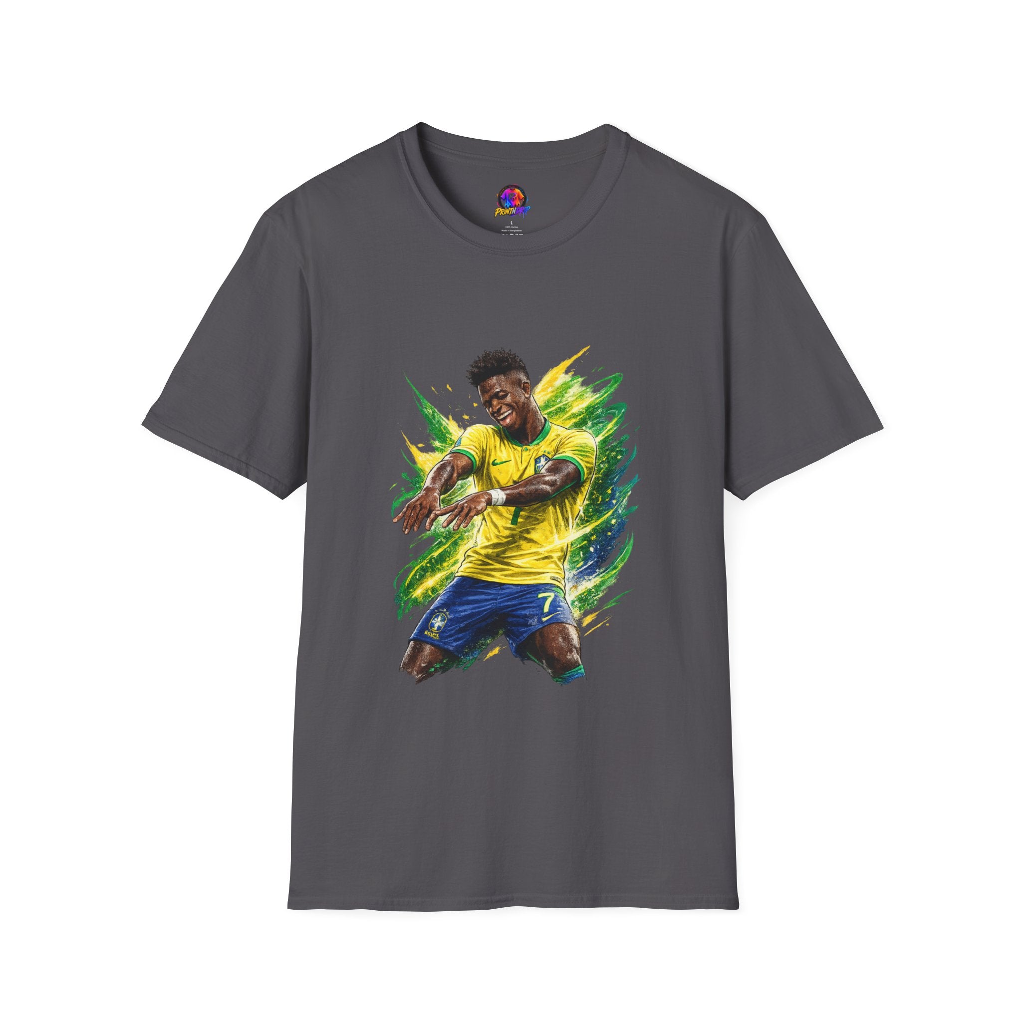 Brazil  Soccer Celebration T-Shirt — Brazilian Football Player Artwork