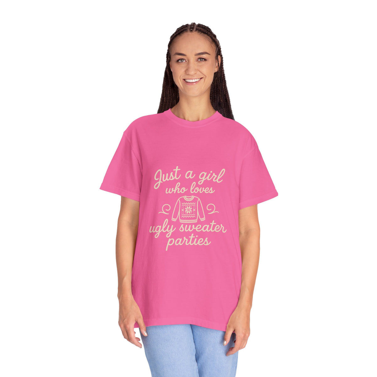 Ugly Sweater Party T-Shirt — "Just a Girl Who Loves Ugly Sweater Parties" - Trending Now - October 2026