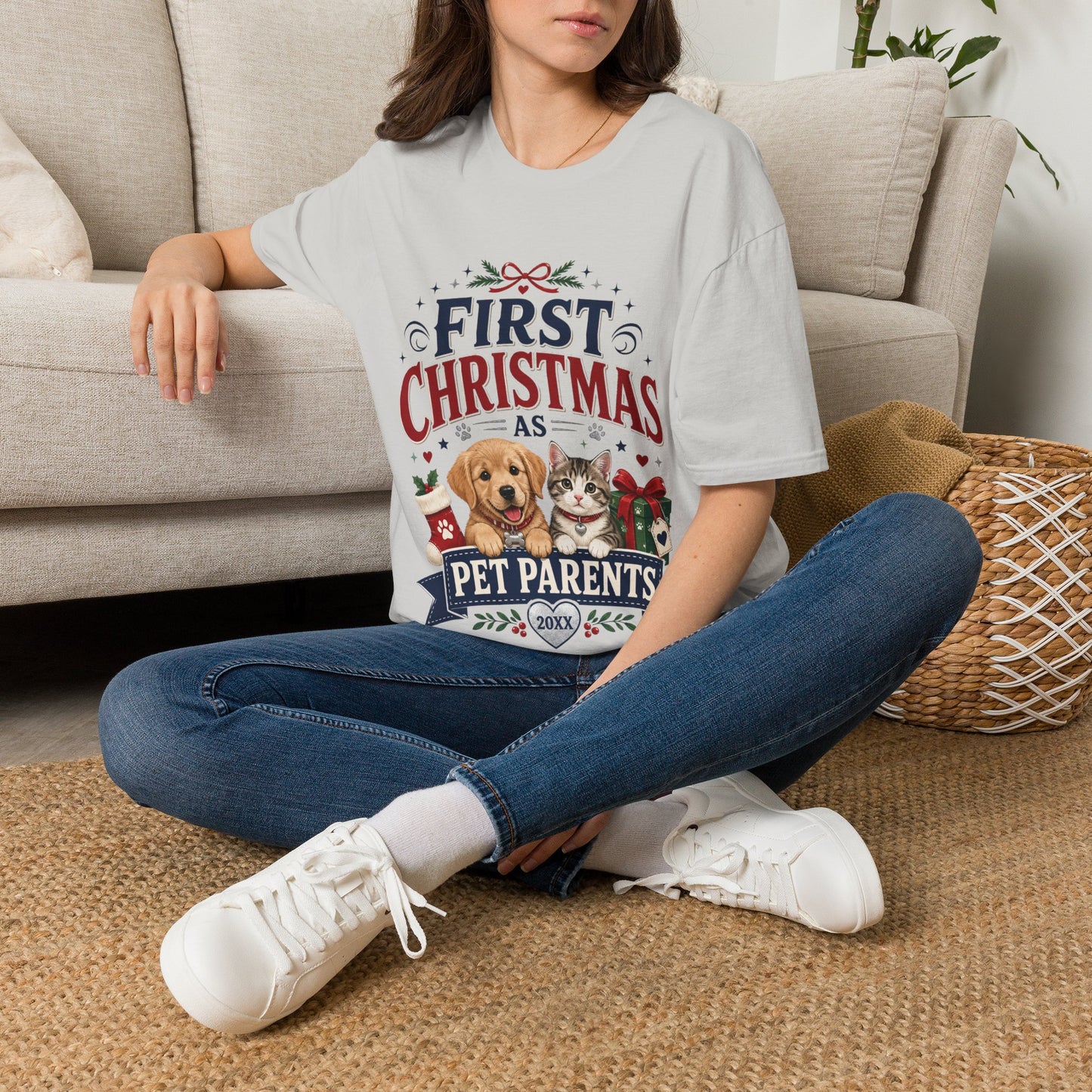 T-Shirt — "First Christmas as Pet Parents" Holiday Tee
