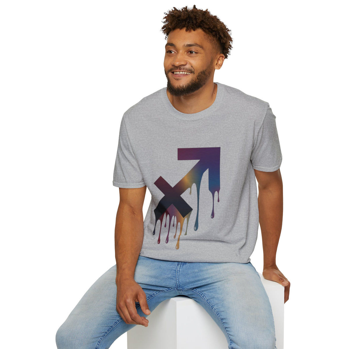 Sagittarius Drip T-Shirt — Gradient Astrological Arrow Tee