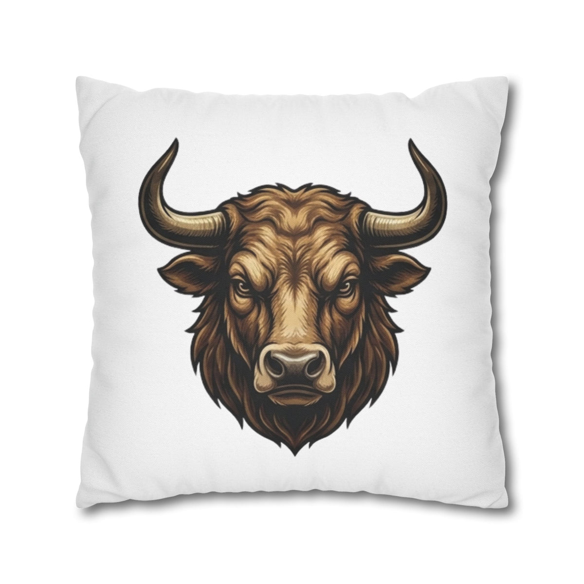 Taurus Bull Head Decorative Pillowcase — Rustic Farmhouse Toss Pillow Cover