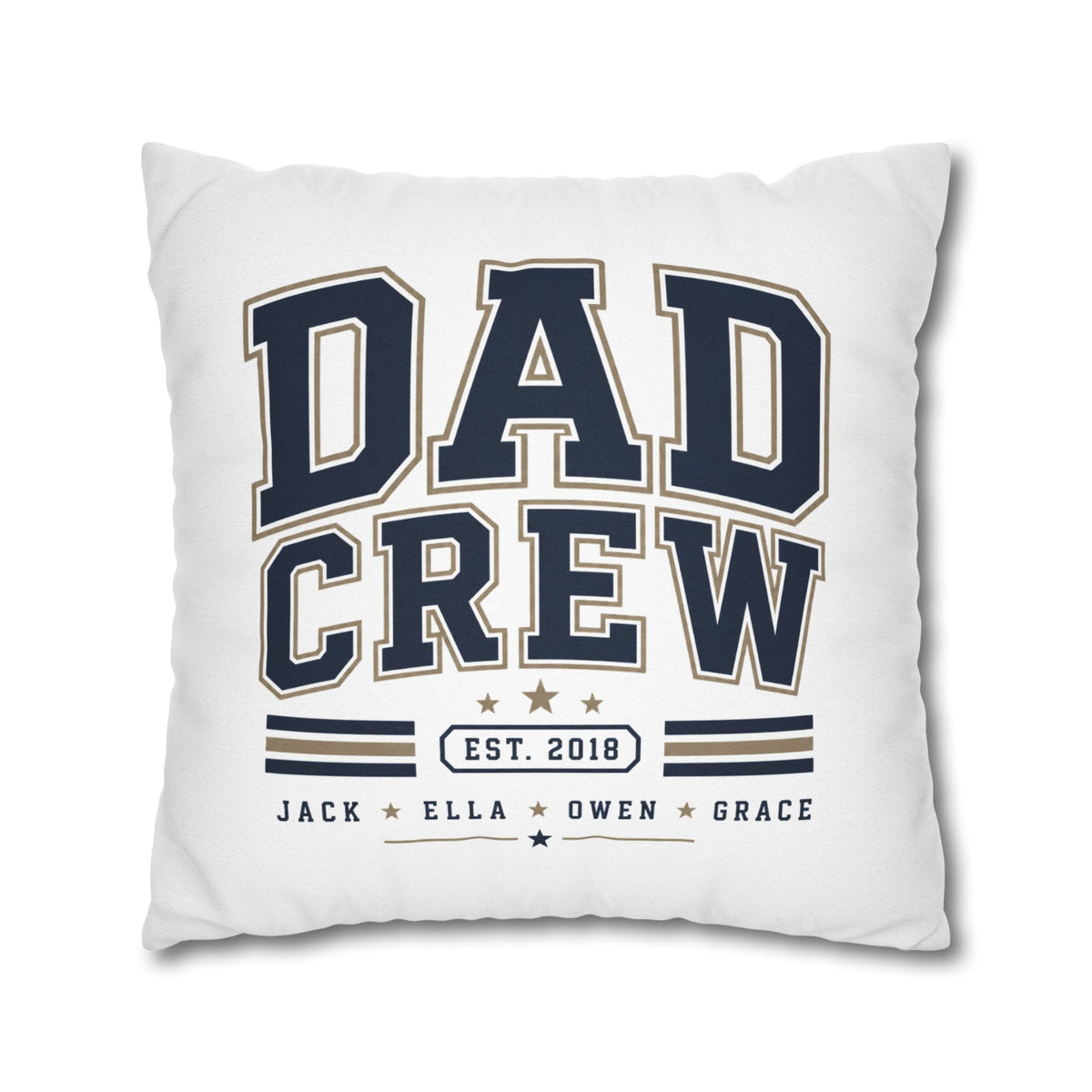 Dad Crew Decorative Pillowcase Milo Bailey Dog Dad Mom – Personalized Family Name Accent