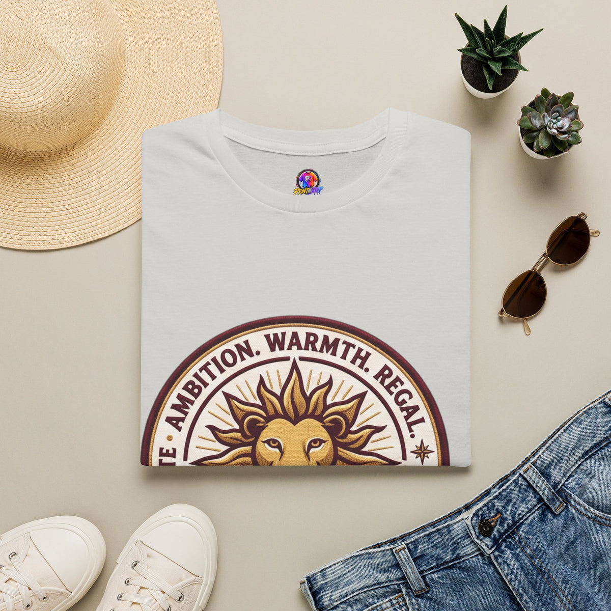 Leo Zodiac Lion T-Shirt — Ambition, Warmth & Regal Pride Graphic Tee