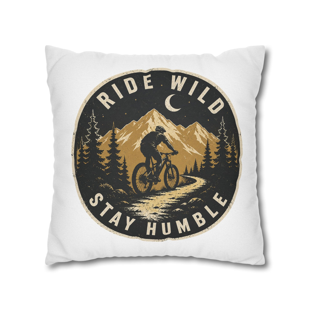 Ride Wild Stay Humble Mountain Biker Pillowcase Milo Bailey Dog Dad Mom