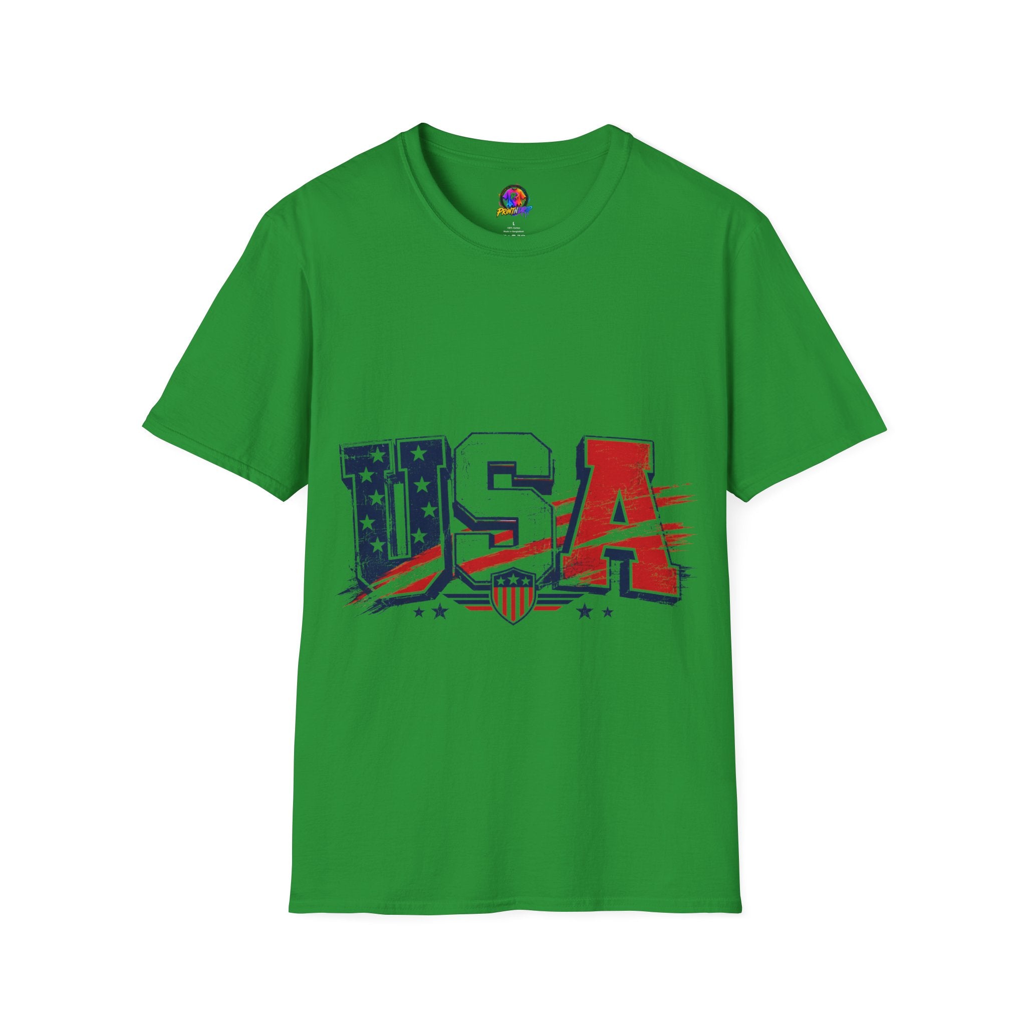 USA Flag Graphic T-Shirt — Patriotic Red White & Blue Tee