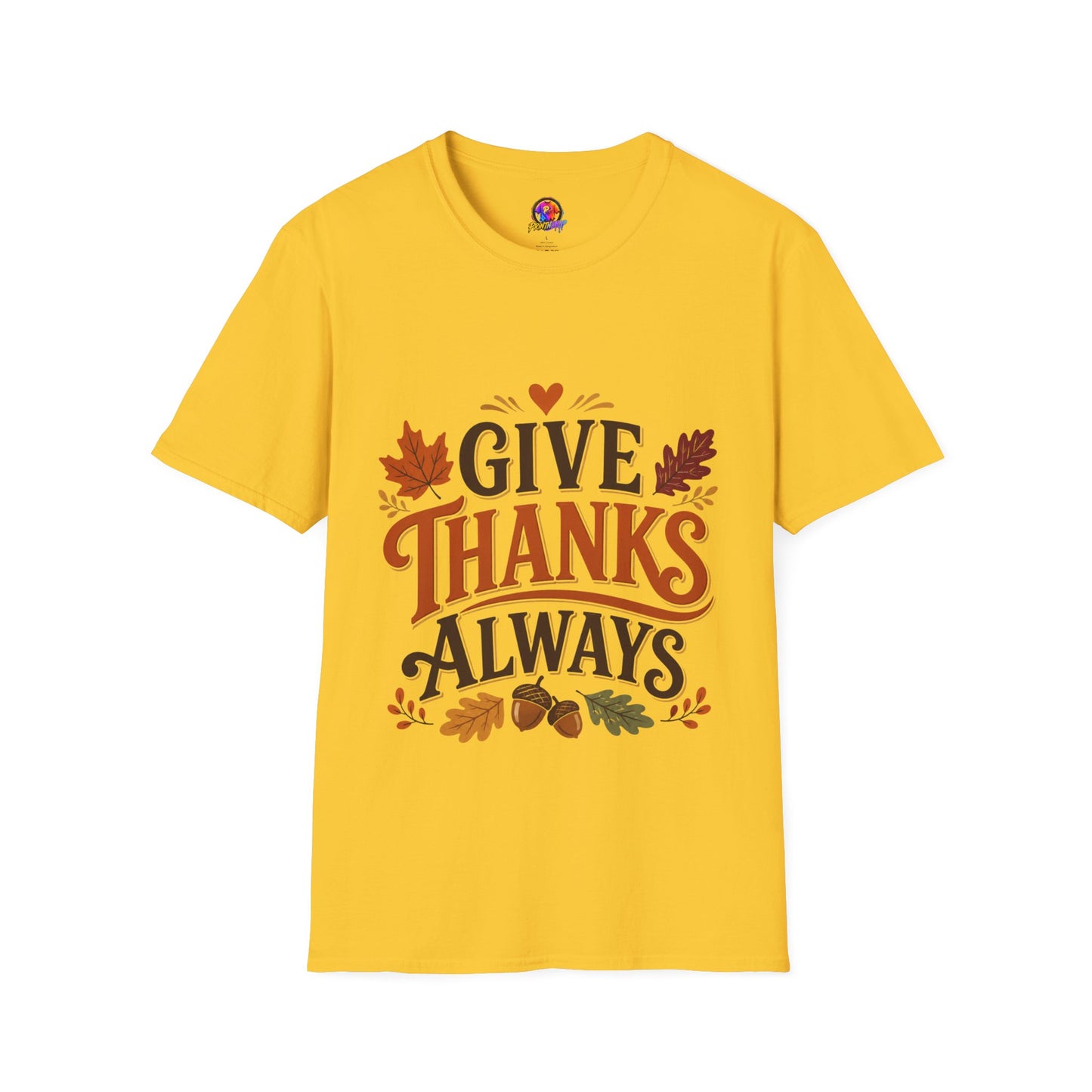 Give Thanks Always Tee — Thanksgiving Fall Leaves Gratitude T-Shirt