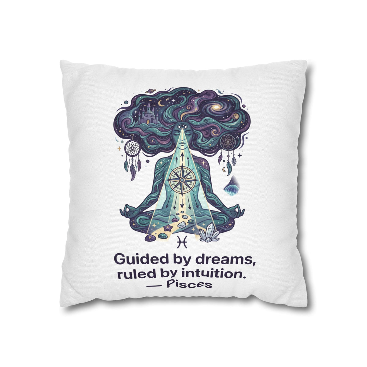 Pisces Meditation Pillowcase — "Guided by dreams, ruled by intuition"