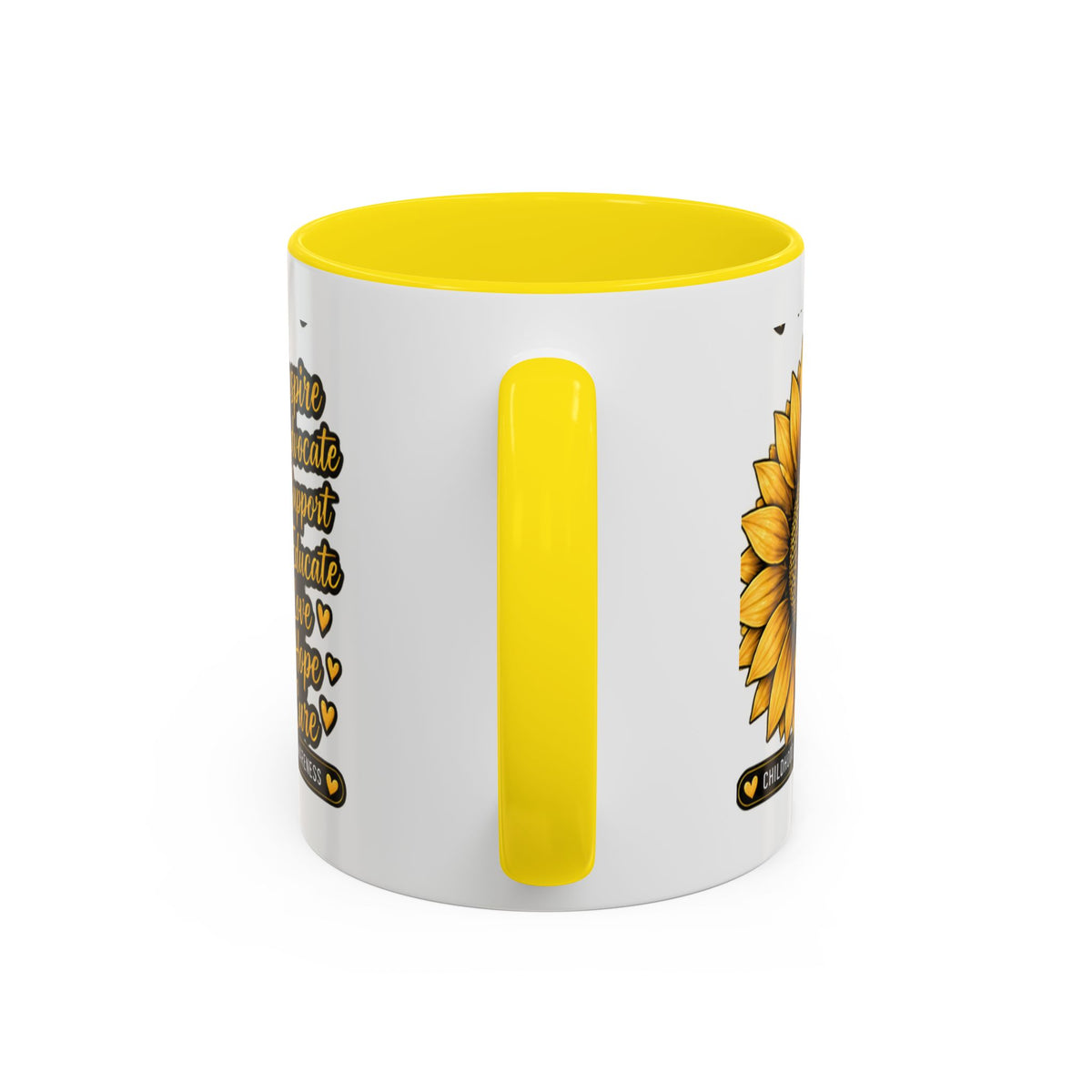 Childhood Cancer Awareness Sunflower Accent Coffee Mug (11/15oz)