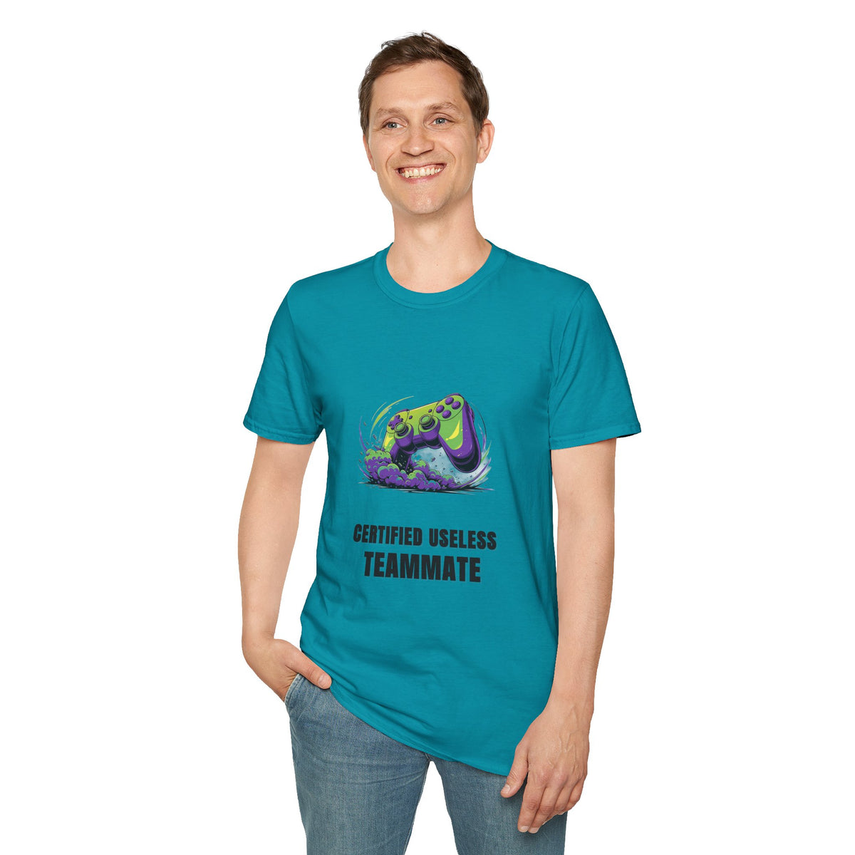 Gaming T-Shirt — "Certified Useless Teammate" Controller Graphic - Trending Now - August 2026