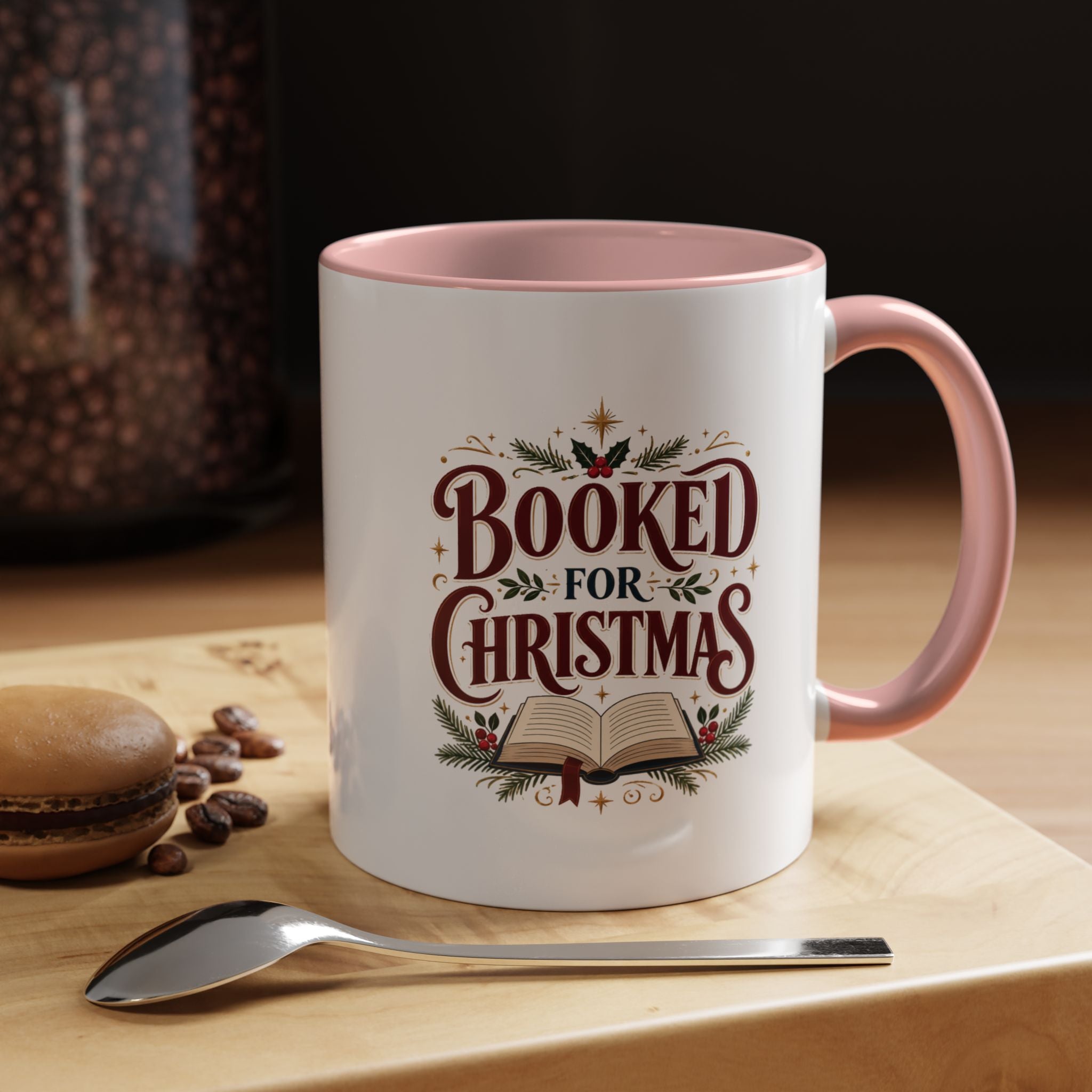 Christmas Booked for Christmas Coffee Mug — Holiday Book Lover Accent Mug