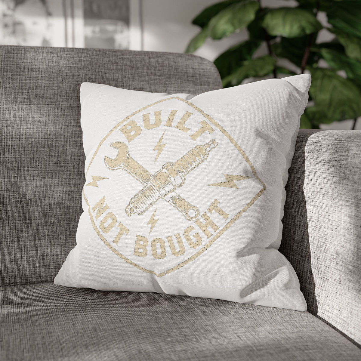 Built Not Bought Decorative Pillowcase Milo Bailey Dog Dad Mom — Mechanic & Auto Enthusiast Throw Pillow Cover