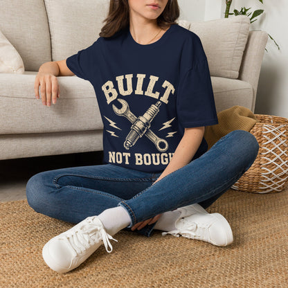 Built Not Bought T-Shirt — Mechanic Wrench & Spark Plug Vintage Tee