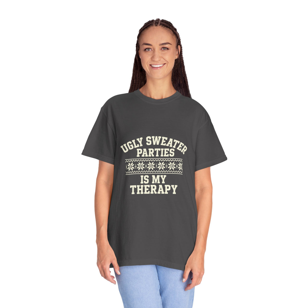 Ugly Sweater Parties Is My Therapy T-Shirt - Trending Now - October 2026