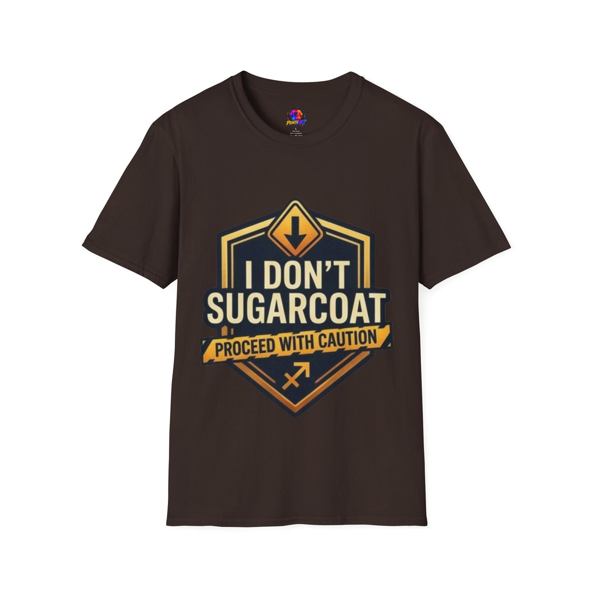 Sagittarius Zodiac I Don't Sugarcoat T-Shirt — Funny Caution Sign Graphic Tee