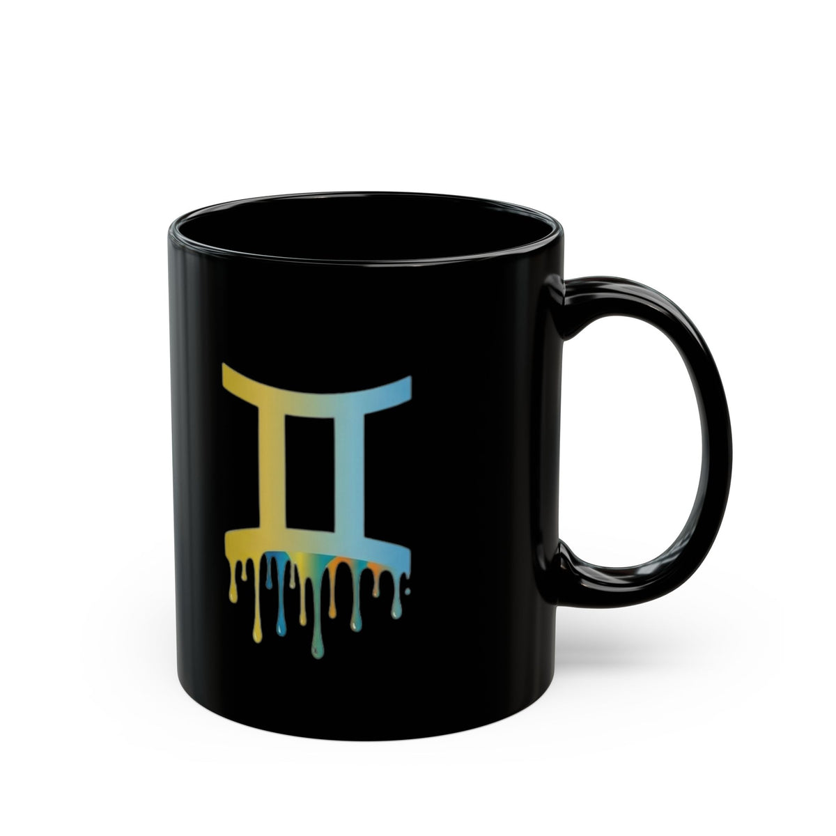 Gemini Zodiac Black Mug